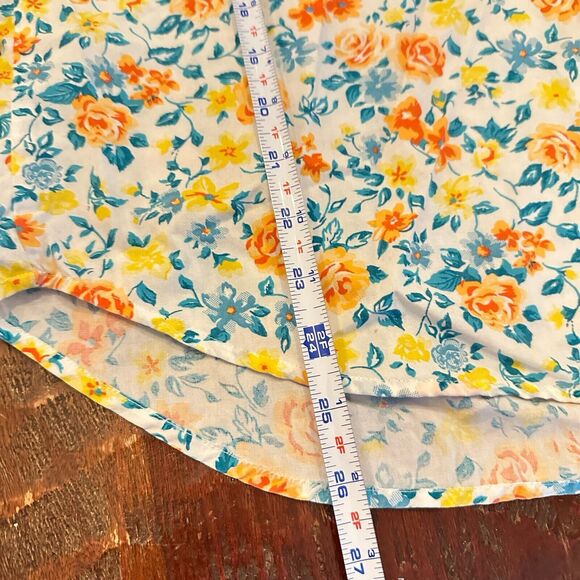 Vintage Pearl River Clothing Co  Womens L Floral Blouse Top Orange C13 - Picture 5 of 9